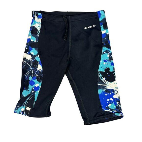 Sporti 24Y Blue Black Swim Jammer Bottoms - Picture 1 of 5